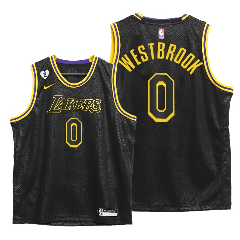 Youth Los Angeles Lakers Russell Westbrook #0 NBA Inspired 2021 Mamba Week Black Basketball Jersey VFP5783GC